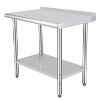 COZONY NSF Stainless Steel Table with Backsplash, Heavy Duty Commercial Kitchen Prep Table with Adjustable Under Shel - 3 of 4