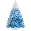 White & Blue Flocked Christmas Tree, Full Branch Tips, Fire-Resistant PVC, Hinged Design with Stable Metal Stand - 3 of 4