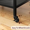 Under Desk Printer Stand with Wheels, 3-Tier Printer Table with Storage Shelves, Printer Cart with Power Outlets for Home Office - 4 of 4
