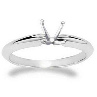 Pompeii3 4-Prong Solitaire Engagement Ring Setting White Gold 14K