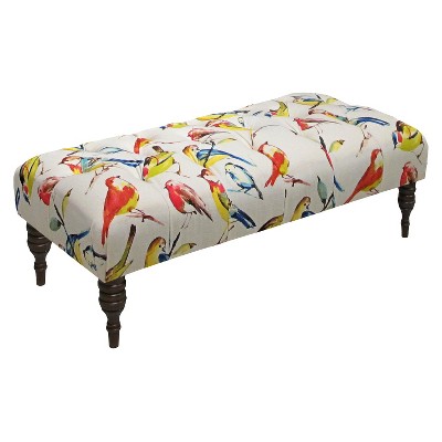 Birdwatcher Tufted Bench Multi Colored - Skyline Furniture
