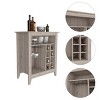 FURNIinspire Wine Racks Bar Cabinet, Wine Cabinet, Sideboard Kitchen Cupboards With Open Shelf, Wine Rack, Gray, 17.7"*32.5"*37.07" - 4 of 4