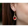 Pavilion Gift Company - Siam Teardrop - 18K Gold Plated Austrian Crystal Dangle Earring - Earrings - 2 of 4