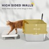 ORRD Anti-Scatter Litter Box with Lid & Scoop | Stainless Steel, High-Walled for Large Cats & Mess Control - 3 of 4
