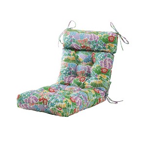 ARTPLAN Patio Chair Cushions Combined Seat and Back,Tufted Outdoor Swivel Chair Cushion with Tie,44"x20"x4"，1 Count,Floral - 1 of 4