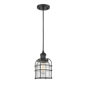 Bell Cage - 1 Light Cord Hung Mini Pendant In Traditional Style-9 Inches Tall and 6 Inches Wide - 1 of 1