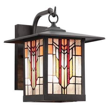 11.75" 1-Light Prairie Craftsman Outdoor Wall Lantern Sconce Oil Rubbed Bronze - River of Goods