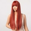 Jessie's Wig 26 Inch Straight Bangs Wig Synthetic Wig Ginger Color 1 Pc/Pack - 4 of 4