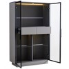 VYNXARIA 60.6" Tall Modern Display Cabinet with Tempered Glass Door and Two Drawers for Living Room & Office£¬Gray - 4 of 4