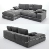 MYINDA 99'' L-Shaped Corduroy Modular Living Room Sofa Set - 2 Piece Free Assembly Upholstered Sleeper Sofa - 3 of 4