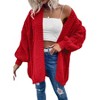 Imily Bela Womens Oversized Open Front Cable Knit Cardigan Sweaters Lantern Long Sleeve Chunky Outwear Coats - 4 of 4