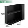 TUYOHW Metal Planter Box, Rectangular Planter Box with Drainage Holes, Large Planters with Removable Shelf for Outdoor Plants, Black - 2 of 4