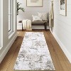 4x6 Washable Abstract Rug with Non-Slip Backing, Stain-Resistant Low Pile, Living Room, Bedroom, Dorm, Office, Playroom, Blue - 3 of 4
