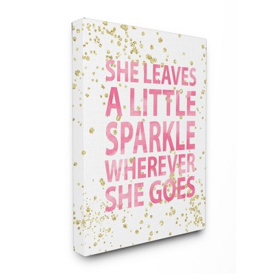 She Leaves A Little Sparke Stretched Canvas Wall Art (16"x20"x1.5) - Stupell Industries