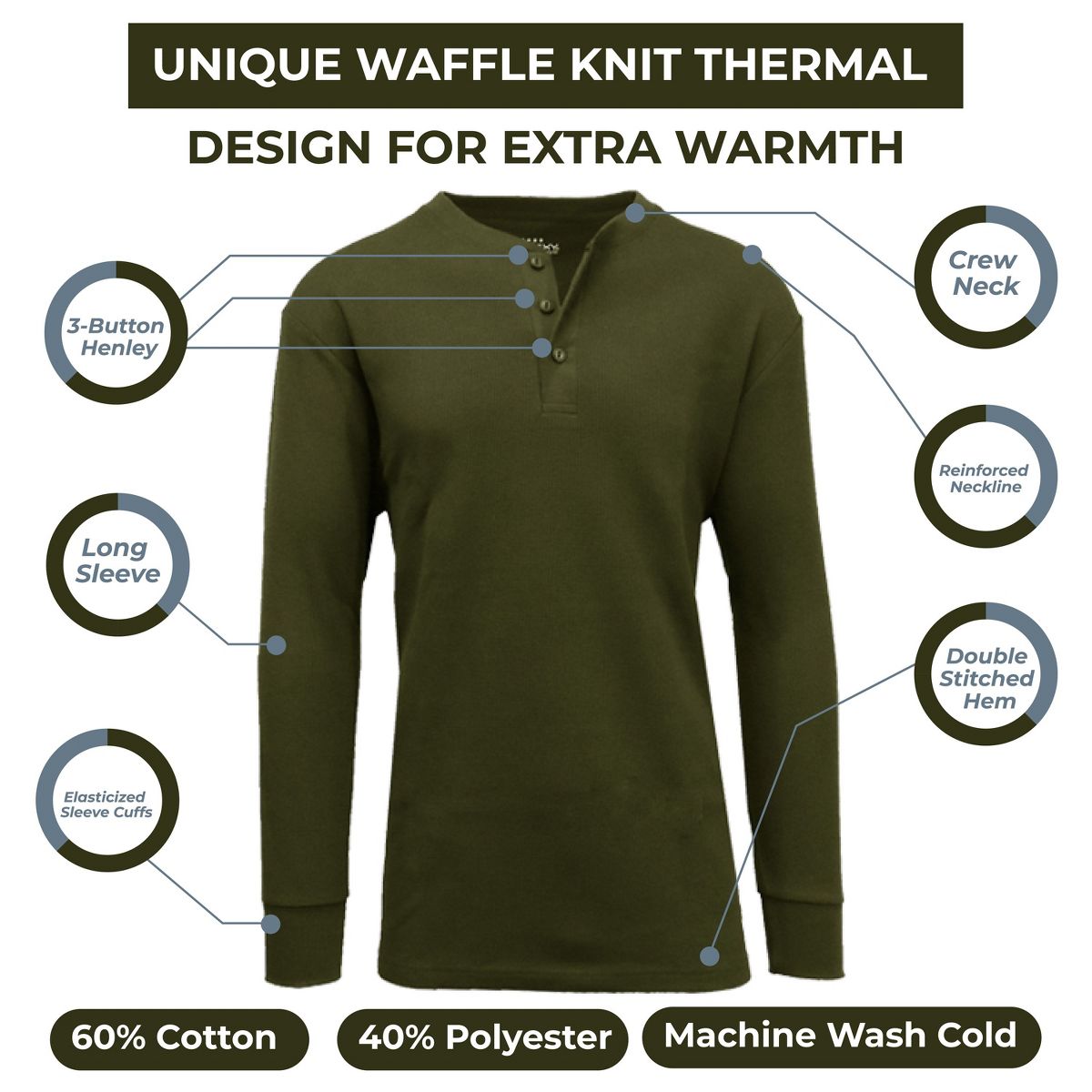 Galaxy By Harvic Women's Oversize Loose Fitting Waffle-Knit Henley Thermal Shirt - thumbnail 10