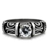 Slickblue Women's Celtic Engagement Ring - 6mm Clear CZ Round, Polished Stainless Steel, Solitaire, Size 5-10 - 4 of 4