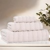 Waffle Textured Stripes Zero Twist Cotton Medium Weight Towel Set by Blue Nile Mills - 2 of 4