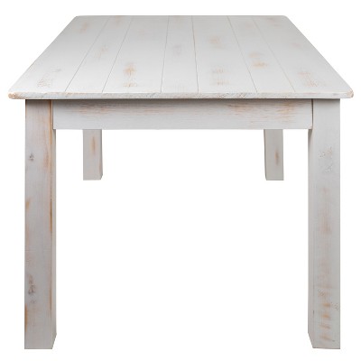 65" Antique Rustic White Reclaimed Wood Farmhouse Dining Table