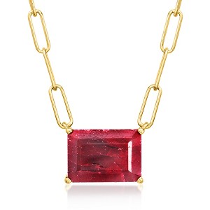 Ross-Simons 9.00 Carat Ruby Paper Clip Link Necklace in 18kt Gold Over Sterling Size 18 - 1 of 3
