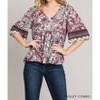 Women's V Neck Boho Top - Cotton Bleu - 2 of 4