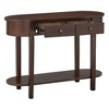 GlasFlength Console Table with Drawers and Shelves, Narrow Sofa Table for Living Room, Hallway and Kitchen, Brown, 40"*15.5"*30" - 2 of 4