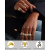 Stackable Gold Rings for Women Interlocking Ring Stack Set Gold Silver Mixed Metal Rings Dainty Cubic Zirconia CZ Fashion Connected Band Thumb Ring - 4 of 4