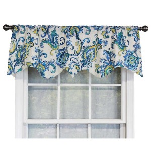 Sconset Rega Style 3" Rod Pocket Valance 50" x 17" Cornflower by RLF Home - 1 of 4