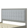 Okak Platform Bed Frame Upholstered Modern Solid Wood Bed with Square Tufted Headboard Noise-Free No Springs Required Easy to Assemble - 3 of 4