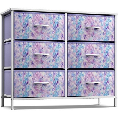 Sorbus 6 Drawers Dresser- Storage Unit with Steel Frame, Wood Top, Fabric Bins - for Bedroom, Closet, Office and more