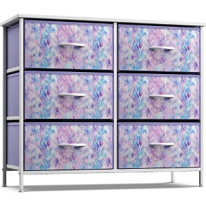 Sorbus 6 Drawers Dresser- Storage Unit with Steel Frame, Wood Top, Fabric Bins - for Bedroom, Closet, Office and more - 1 of 4