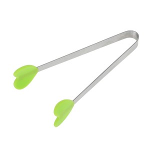 Unique Bargains Pcs Food Tongs Heart-Shaped Ice & Food Tongs Dishwasher Safe Stainless Steel Silicone 5 Inch 1 Pcs - 1 of 3