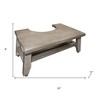 HomeRoots 8" Gray Solid Teak Bathroom Toilet Stool - 3 of 4