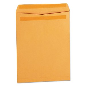 Universal Self-Stick Open End Catalog Envelope, #12 1/2, Square Flap, Self-Adhesive Closure, 9.5 x 12.5, Brown Kraft, 250/Box - 1 of 2