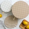 Design Imports Reusable Cotton Dish Covers Set/3, Feather Gray - 3 of 4