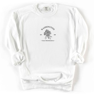 Simply Sage Market Embroidered Washington Coast Flower Garment Dyed Sweatshirt - 1 of 4
