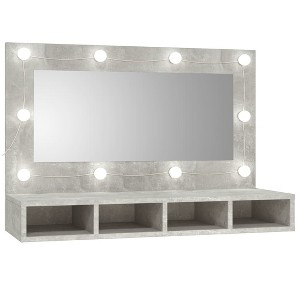 vidaXL Mirror Cabinet Concrete Gray Engineered wood, acrylic 35.4 in wide - 1 of 4