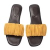 Roxoni Women’s Ruched Fabric Slide Sandals Open Toe Flat Sandals with Heel Cushion - 3 of 4