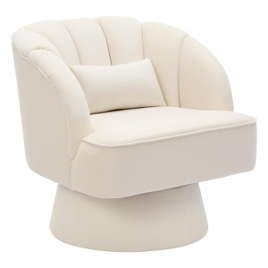 Modern Swivel Barrel Accent Chair, 360° Rotating, Velvet Upholstered ...