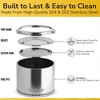 Duraflame 19.5" Smokeless Fire Pit Stainless Steel Wood Burning Portable Mini Outdoor Bonfire and Camping Stove with Double Walled and Removable Grate - 3 of 4