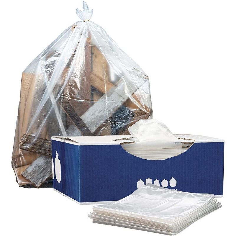 Plasticplace 55-60 Gallon Trash Bags, 1.5 Mil, Clear, 38" x 58" (50 Count), 2 of 4