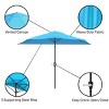 9 ft Half Round Patio Umbrella with Easy Crank for Balcony, Table, or Deck by Nature Spring - 2 of 4