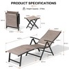 Crestlive Products 3PC Outdoor Aluminum Adjustable Folding Chaise Lounge Chairs and Foldable Side Table Set - 3 of 4