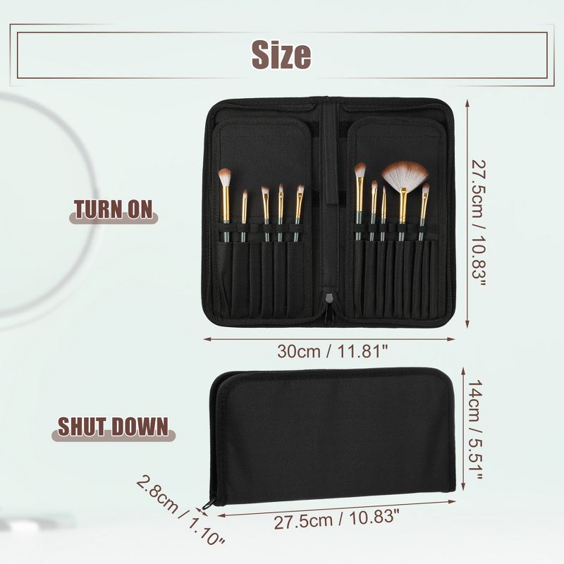 Unique Bargains Foldable Stand-up 15 Pockets Makeup Brush Organizer Black 1 Pc, 5 of 7