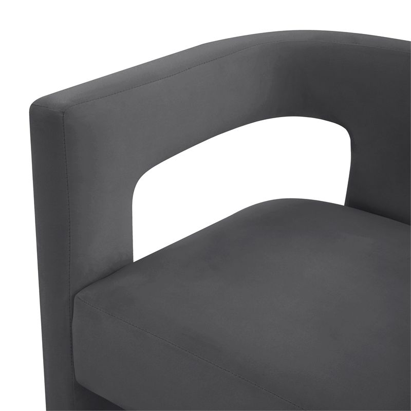 TOV Furniture Sloane Dark Grey Velvet Upholstered Dining Chair, 4 of 8