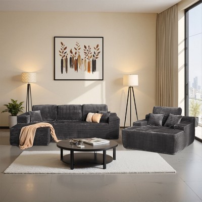XIZZI Modular Sectional Sofa Couch, L/U-Shape Upholstered Couch, Modern Minimalist Couches for Living Room, Free Combination Deep Seat Corner Couch