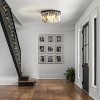 ALOADECOR 9-Lights Modern 20" Matte Black 2-Tier Round Fringe Crystal Flush Mount - 2 of 4