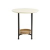 Sapphtopaz Coffee Table with 2-Tier Storage Simple Coffee Bar with Metal Base & Bottom Wooden Shelf Modern Center Table for Living Room,White - 2 of 4