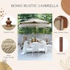 LAGarden BOHO 7' Fringe Patio Umbrella with Tassels UPF50+ Boho Style 5-Year-Non-Fading for Outdoor Yard Market Mocha Meander brown - 3 of 4