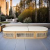 Moda Furnishings Acacia Wood Rope Weaving Patio Outdoor Reclining Chaise Lounge With Cream Cushions - 4 of 4