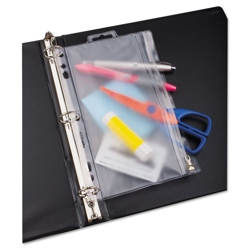 Oxford Zippered Ring Binder Pocket 9 1/2 x 6 Clear 68599, 1 of 5